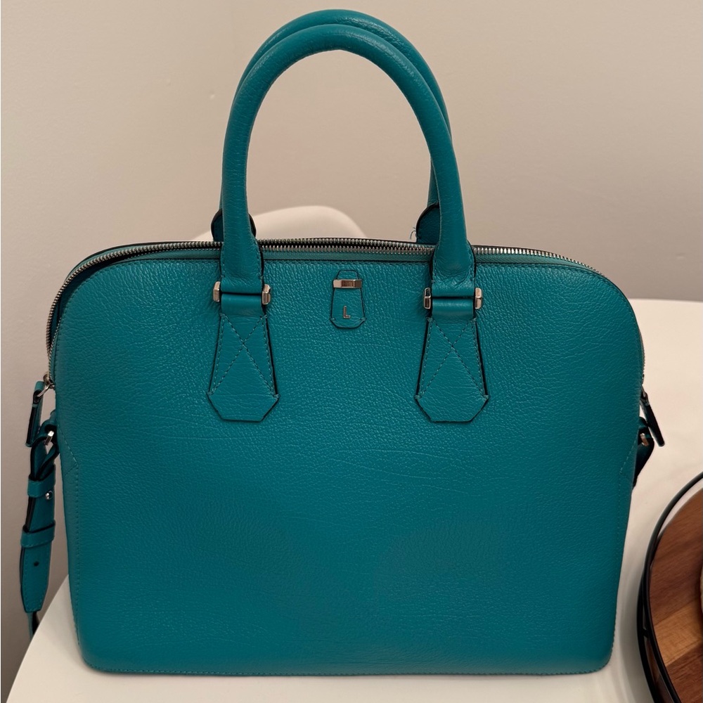 Teal Pebbled Leather Top-Handle Satchel - Women Bags